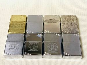 ■1円〜■【Zippo】 ジッポー ヴィンテージ 1986年〜1997年モデル フラットトップ8個まとめ売り オイルライター 着火未確認