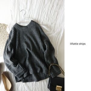 1.1万☆シップス/liflattie ships☆洗える ネップワッフルトップス Sサイズ 日本製☆A-O 5038