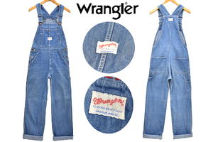 T-0152★Wrangler ラングラー★ヴィンテージ加工 デニム ワーク 作業着にも オーバーオール サロペット ＳＳ