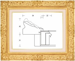 額縁 油彩額縁 油絵額縁 木製フレーム ナポリＳ 金 サイズP0号