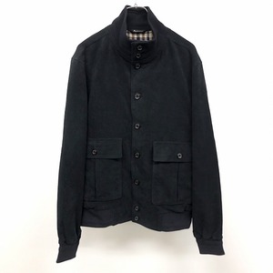 Aquascutum ボタン留め ブルゾン ジャケット 長袖 日本製 人工皮革 フェイクスエード(胴裏：綿100% / 袖裏：キュプラ100%) L 紺系 メンズ