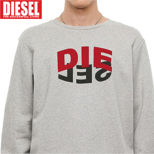 L/新品 DIESEL ディーゼル プルオーバー トレーナー スウェット GIRKN80-9CB メンズ レディース ブランド 灰