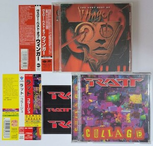 WINGER RATT CD2枚 ヴェリー・ベスト・オブ・ウィンガー ラット コラージュ VERY BEST OF COLLAGE ステッカー PROMO 特典 LA METAL