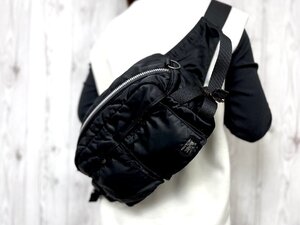 極美品 PORTER ポーター TANKER タンカー ボディバッグ ウエストポーチ バッグ ナイロン 黒 メンズ 77876