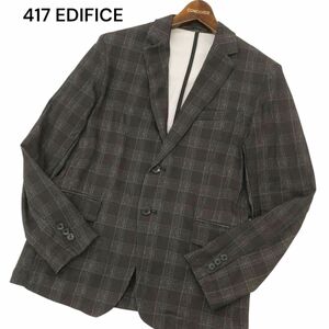 417 EDIFICE エディフィス 春夏 ストレッチ★ チェック 2B テーラード ジャケット Sz.M　メンズ　C4T02413_3#M