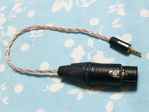 XLR コネクタ 4ピン (メス) → 2.5mm4極 変換ケーブル 102SSC 撚り線 八芯 ブレイド編み込み NOBUNAGA SP1000 KANN Fiio