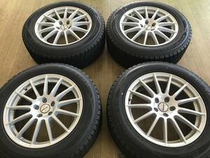 スタッドレス DUNLOP SJ8+ 235/60R18 21年製 112-5穴 8J+43 アルミホイールセット 4本 中古 アウディ Q5