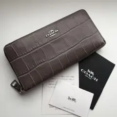 【美品】 621 COACH コーチ ラウンドファスナー長財布