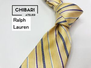 【美品】Ralph Lauren　ラルフローレン　レジメンタル柄 ネクタイ 3本以上 送料無料 メンズ ベージュ系　1102242