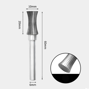 10 x 20mm くびれ型 シャンク径 6mm 超硬 ロータリーバー リュータービット 超硬バー