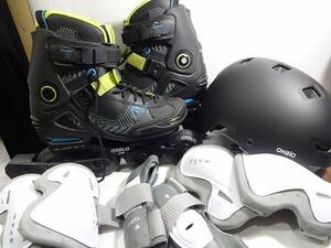 X4E048◆まとめ売り◆ ROLLERBLADE ローラーブレード インラインスケート 27㎝ ヘルメット プロテクター Decathlon デカトロン oxelo