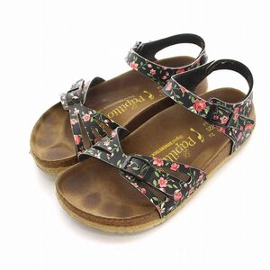 ビルケンシュトック BIRKENSTOCK バリ BALI フラワー 花柄 サンダル ストラップ 35 22.5cm 黒 ブラック 赤 緑 茶 /YM レディース