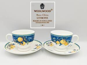 Wedgwood ウェッジウッド カップ&ソーサー シトロン ブルー×イエロー　陶磁器 洋食器 英国製