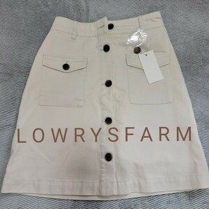 新品未使用タグ付き LOWRYSFARM 台形スカート ホワイトベージュ系 フリーサイズ 定価¥4500＋税 ローリーズファーム ナチュラル 