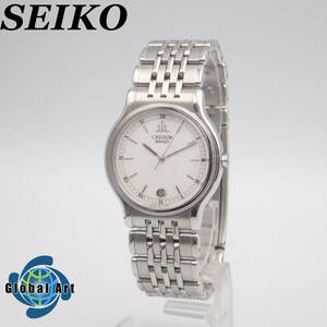 え07463【極美品】SEIKO セイコー/クレドール/クオーツ/メンズ腕時計/ローマン/文字盤 ホワイト/9572-6000