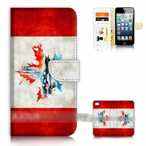 iPod Touch 5 6 アイポッド タッチ ファイブ シックス カナダ 国旗 スマホケース 手帳型ケース スマートフォン カバー