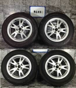 R145　タイヤホイール4本　ZVW30　トヨタ純正　5H/PCD100　195/65R15　6J　Offset +45　ラジアルタイヤ　BRIDGESTONE　ECOPIA/FALKEN