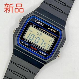 新品 CASIO F-91W ブラック クォーツクロノグラフ。