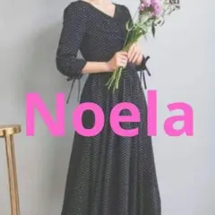 Noela ノエラ　定価15400円ドットショルダーカシュクールリボンワンピース