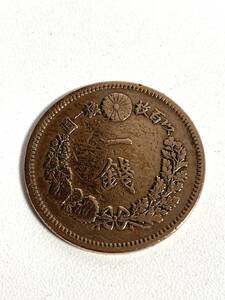 ★コレクター必見！！ 竜1銭銅貨 極美品 明治16年 1883年 ビンテージ コイン 古銭 銅 6.8g コレクション アンティーク 角ウロコ F010608