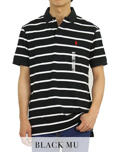 新品 アウトレット b138 Mサイズ 半袖 ポロ シャツ ボーダー polo ralph lauren ポロ ラルフ ローレン 黒白