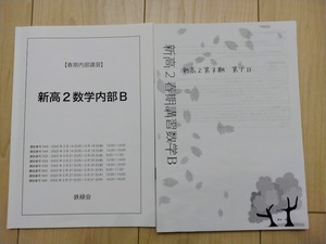 【鉄緑会】※授業プリント付き 春期内部講習 新高２数学内部Bテキスト