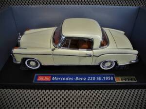 ◎１/18・1958 ベンツ220SEクーペ：薄クリーム☆サンスター製・新品、未展示品＃ 3562☆