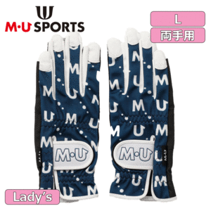 【レディース】M・U SPORTS 両手グローブ 703Q1804【MUスポーツ】【ネイビー】【Lサイズ】【GolfGlove】