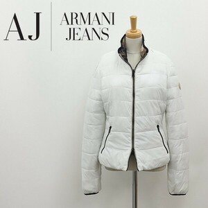 国内正規品◆ARMANI JEANS アルマーニ ジーンズ リバーシブル Wジップ ダウン ジャケット 白 ホワイト 40