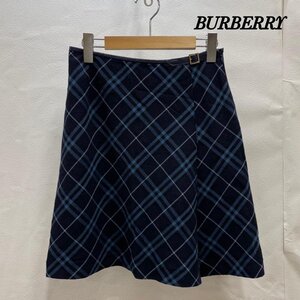 バーバリー BURBERRY LONDON バーバリーロンドン スカート 40 NVY チェック ウール 合皮 FX005-045 スカート スカート 40 チェック