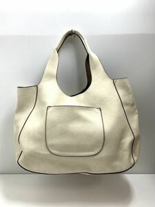 【中古】GUSCIO グッシオトートバック　大容量　アイボリー　IVORY 付属バックショルダー紐無し　●