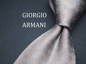 美品【GIORGIO ARMANI ジョルジオアルマーニ】 C1697 ロゴ シルバー系 SILK ブランド ネクタイ 古着 良品