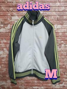 adidas アディダス レディース ジャージジャケット 白×グレー M