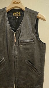 BUCO LEATHER VEST ブコ レザーベスト 38 リアルマッコイズ BJ16002 BLACK 希少 極美品 完売商品