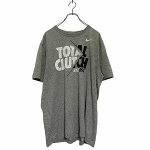 NIKE 半袖 プリントTシャツ XL グレー ナイキ ビッグサイズ クルーネック ドライフィット BSBL 古着卸 アメリカ仕入 a604-5239