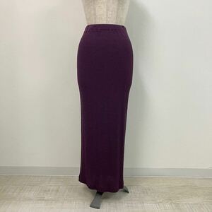 JURGEN LEHL ヨーガンレール ニット リブ タイト ロング スカート サイズ M パープル 系 long skirt KNIT 610