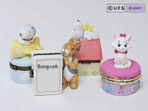 【 UFS スヌーピー・ディズニー マリー・Bunny tails ピルケース 四種 四点 y020501 】Disney 小物入 蓋物 ジュエリーボックス