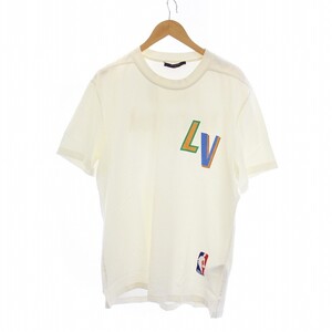 ルイヴィトン LOUIS VUITTON 21AW Tシャツ カットソー 半袖 NBA ロゴプリント 大きいサイズ XXL アイボリー