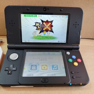 Nintendo 3DS ブラック 任天堂 ニンテンドー モンスターハンタークロス アダプター 付 New？ 