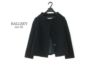 送料込☆トゥモローランドBALLSEY☆ウールコート☆黒☆38(M)☆ショート丈☆カシミヤ混☆ボールジィ