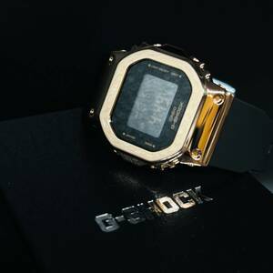 160s CASIO カシオ G-SHOCK GM-S5600PG-1JF ミッドサイズ メタルカバード クオーツ腕時計 ITZYコラボ ゴールド 黒 1円出品 