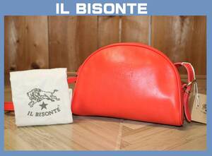 特価即決【未使用】 IL BISONTE ★ ハーフムーン ショルダーバッグ ★ イルビゾンテ ルック 正規品 半月 定価3万3000円 イタリア製 赤色