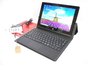 ほぼ新品 富士通 ARROWS Tab QH30/W 10.1WXGA(1280x800)タッチP/Atomx5-Max1.84GHz/eMMC64GB/Win10/Office2021Pro/純正カバーKB 即使用可