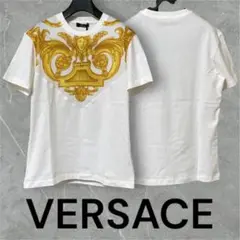 VERSACE Tシャツ　バロッコ　ゴールド　ホワイト