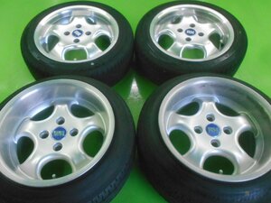 深リム!PCD100 ARTEC RH 6j/+33 9j/+35 ハブ約64㎜ タイヤ 165/55R14 約9～9.5分山 4本 中古 旧車 ドリ車 USDM JDM カスタムカー