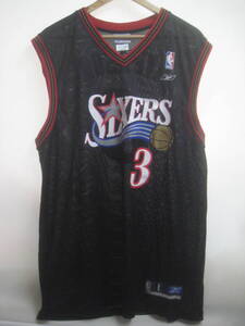 一点物!! 希少 Reebok NBA フィラデルフィア 76ers SIXERS #3 IVERSON アレンアイバーソン ユニフォーム かなり昔の物 サイズ L