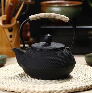 急須 茶壺 提梁壺 水壺 煮茶壺 茶道具★新品未使用★職人手作り★細工 鉄分補給 未塗装鉄器 鉄瓶