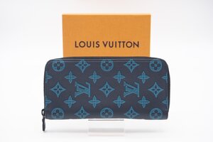 ☆安心の３大保証☆ ABランク ≪LOUIS VUITTON ルイ ヴィトン/ジッピーウォレット≫ M82322 モノグラム シャドウ ヴェルティカル ネイビー