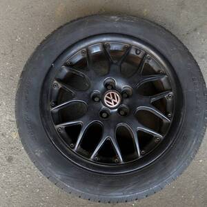 YU-1383 フォルクスワーゲン　ホイール　6 1/2J×16H2 5穴　16インチ　タイヤ205/55R16　91V　現状　宮崎　鹿児島　さ/180～200