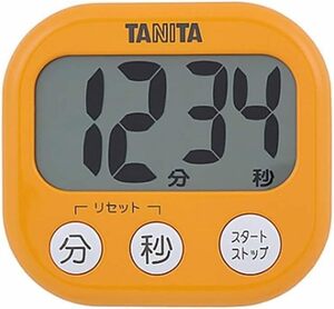 タニタ tanita キッチン 勉強 学習 タイマー 大画面 大音量 100分 マグネット スタンド付き オレンジ でか見えタイマ